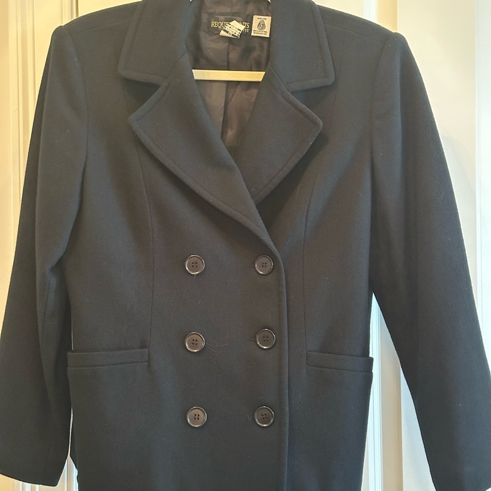 Requirements Black Double-Breasted Pea Coat Women’s 12P
